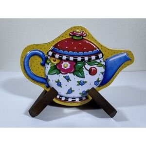 Vtg. Mary Engelbreit‎ Oh So Breit Teapot Tin 2002 Collectible Storage